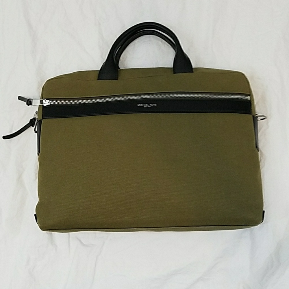 Michael kors olive green briefcase